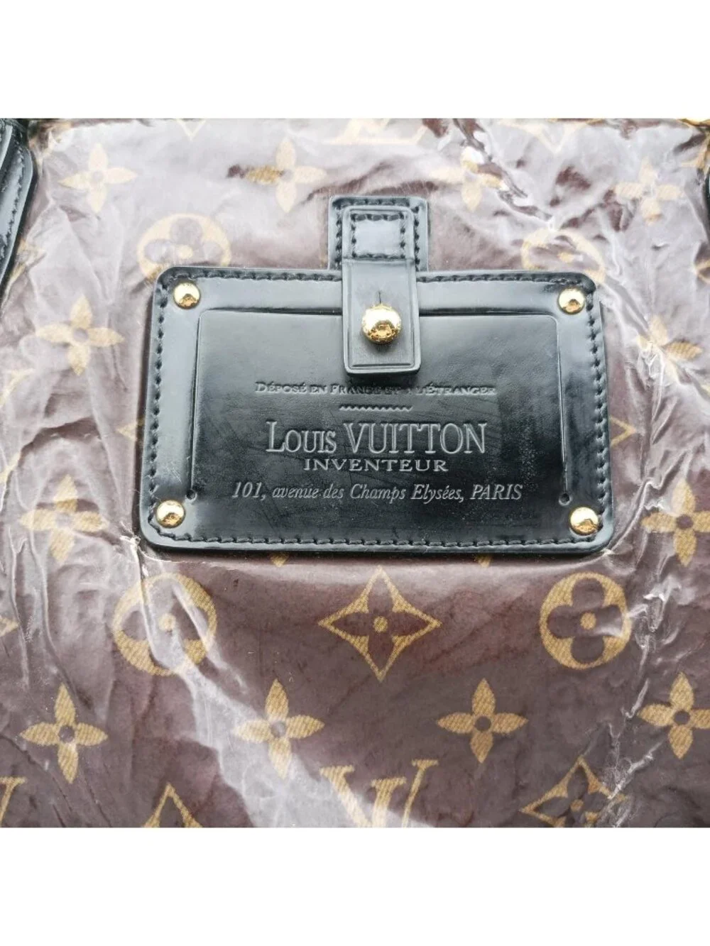 Louis Vuitton Monogram Shearling Tote Brown Cream Patent